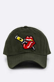 Stabbed Big Mouth Embroidery Cotton Cap