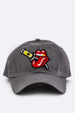 Stabbed Big Mouth Embroidery Cotton Cap