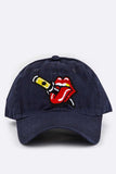 Stabbed Big Mouth Embroidery Cotton Cap