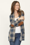 Checkered Elbow Patch Cardigan