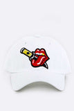 Stabbed Big Mouth Embroidery Cotton Cap