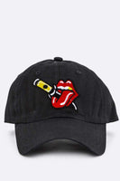 Stabbed Big Mouth Embroidery Cotton Cap