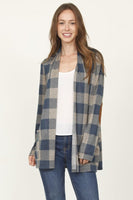 Checkered Elbow Patch Cardigan