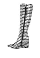 Bass Head Croco Metallic Long Boots