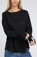 Cotton Raglan Sleeve Thumbhole Top