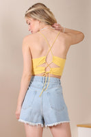 SL yellow crop tank top