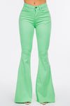 Bell Bottom Jean in Lime Made In: USA