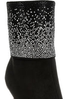 Podstar Rhinestones Embellished Foldover Boots