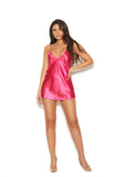 Elegant Moments Charmeuse Chemise With Deep V Front And Adjustable Straps