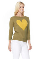 S/S Love Heart Crew-neck  12GG Pullover Sweater