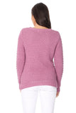 Pop Corn Stitch Long Sleeve Casual Sweater Top