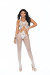 Elegant Moments Crochet Suspender Bodystocking With Open Crotch