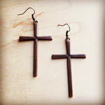 Copper Cross Earrings