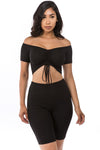 OFF SHOULDER BIKER SHORT