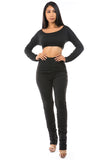 CROP TOP TWO PIECE PANT SET