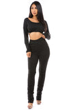 CROP TOP TWO PIECE PANT SET