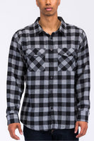 Regular Fit Checker Plaid Flannel Long Sleeve