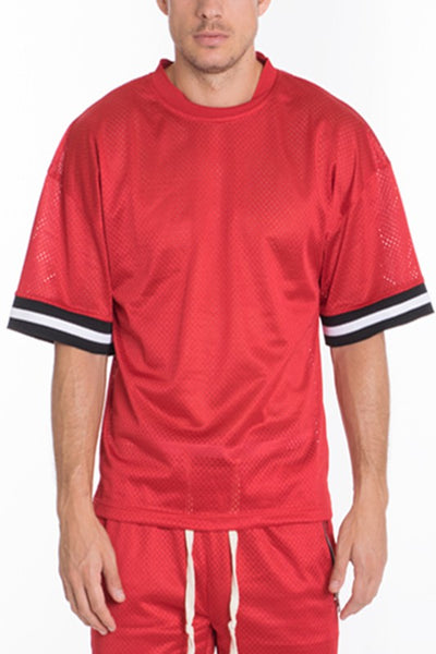 MESH SLEEVE TAPE ATHLETIC TSHIRT