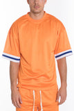 MESH SLEEVE TAPE ATHLETIC TSHIRT