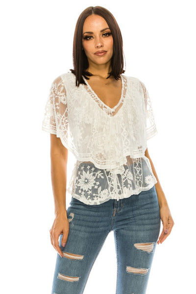 Lace White Top