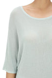 Half Dolman Sleeve Sheer Cool Knit Sweater Top