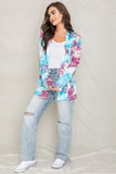 Tie Dye Elbow Patch Open Cardigan