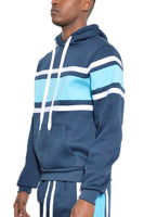 SOLID WITH THREE STRIPE PULLOVER HOODIE