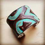 Wide Bangle Bracelet in Turquoise Laredo Leather