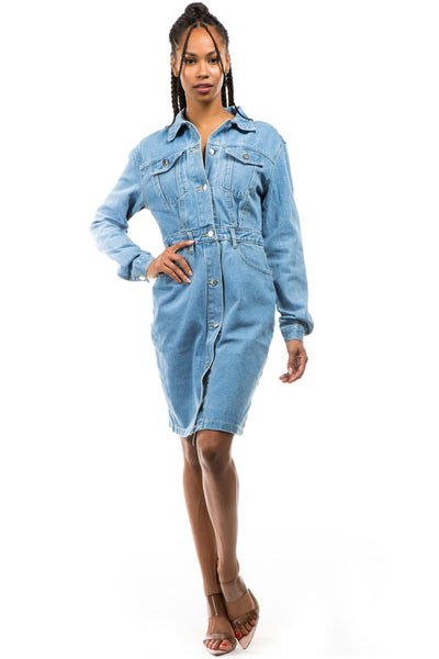 SEXY DENIM JACKET DRESS