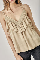 Trim Detail with Ruffle Cami Top