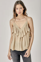 Trim Detail with Ruffle Cami Top