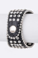 Crystal Skull Leather Bracelet