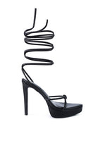 BONDAGE HIGH HEEL LACE UP SANDALS