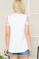 Organza Puff Sleeve Top