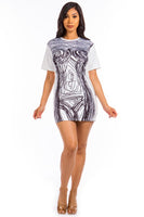 SEXY GRAPHIC T-SHIRT DRESS