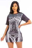 SEXY GRAPHIC T-SHIRT DRESS