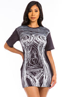 SEXY GRAPHIC T-SHIRT DRESS