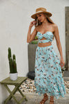 Women's Floral 2 Pcs Long Skirt Set