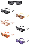 Rectangle Narrow Slim Retro Square Sunglasses