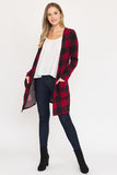 Long Buffalo Plaid Open Cardigan