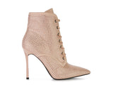 HEAD ON Faux Suede Diamante Ankle Boots