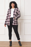 Plaid Contrast Elbow Patch Cardigan