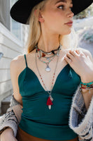 Feather Fringe Multi-Layered Necklace