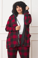 Buffalo Plaid Hooded Cardigan