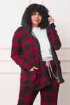 Buffalo Plaid Hooded Cardigan