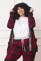 Buffalo Plaid Hooded Cardigan