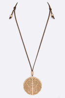 Tree Laser Cut Pedant Suede Necklace