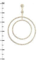 Crystal Double Hoop Drops Earrings