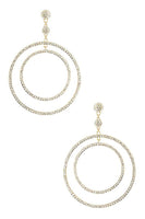 Crystal Double Hoop Drops Earrings