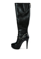 Patent Stiletto Heeled Mid Calf Boots